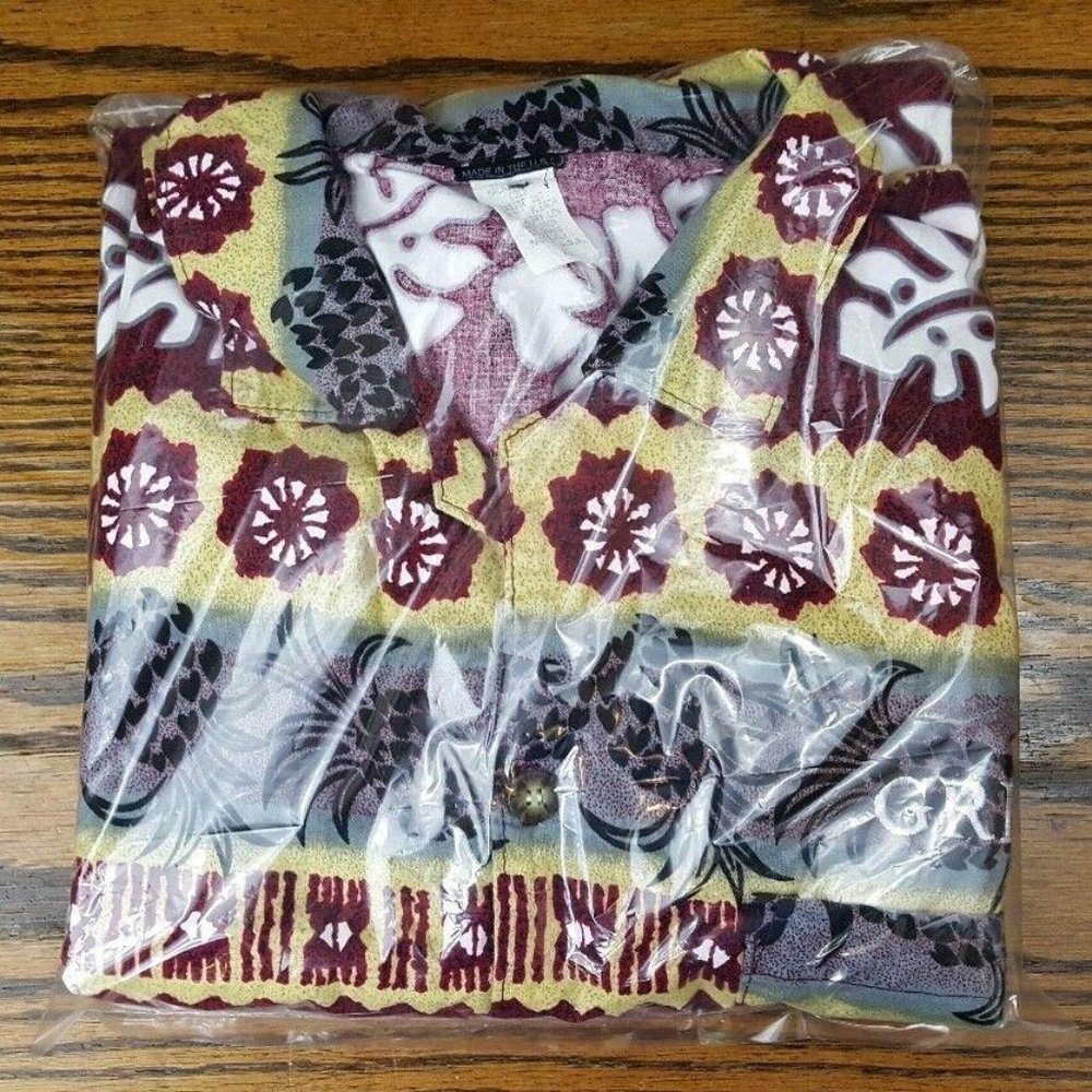 VTG Griz Hawaiian Shirt Mens XL Pineapple Floral - Picture 9 of 9